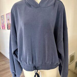Sweaty Betty Cropped Hoodie | Size XL | Blue Gray | Soft & Stylish